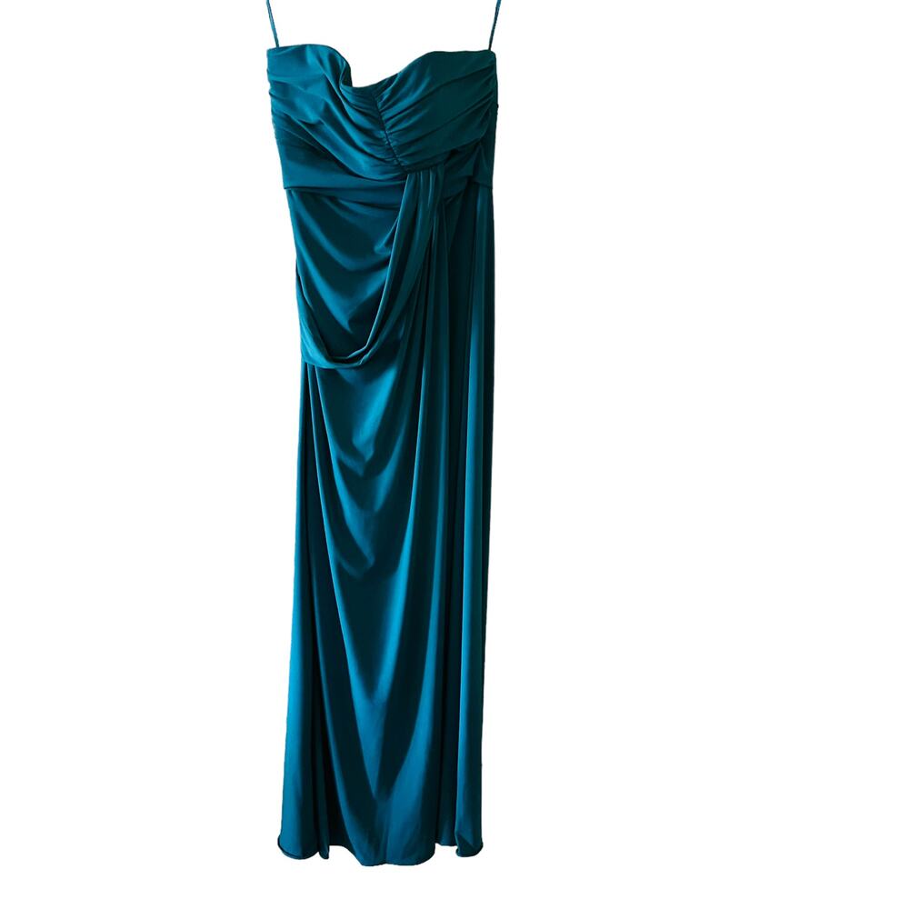 Amsale One Shoulder Faux Wrap Maxi Dress Size 8 - Picture 7 of 7